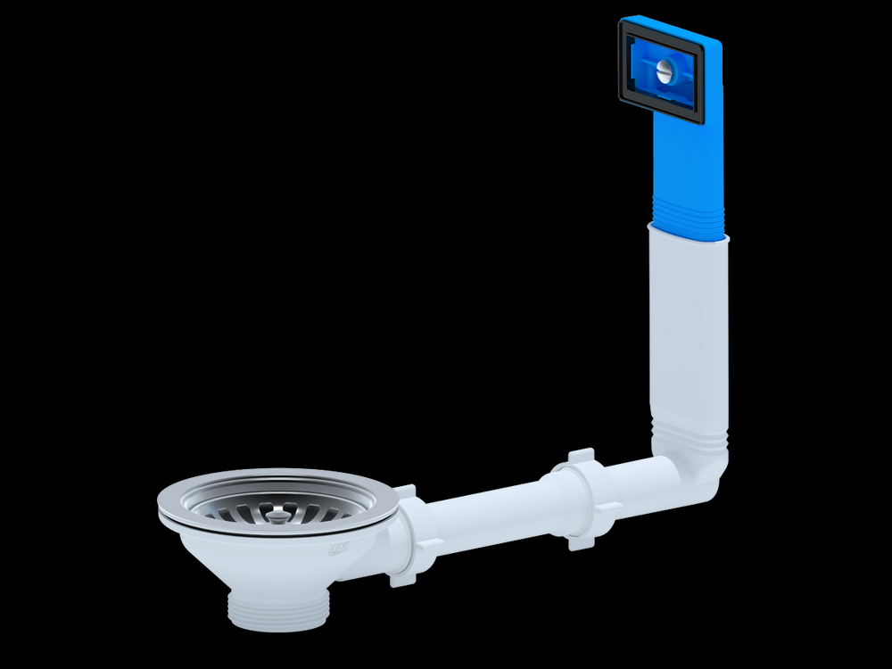 N305S Перелив АНИ Пласт для мойки 3 1/2 гибкий с прямоуг. выходом