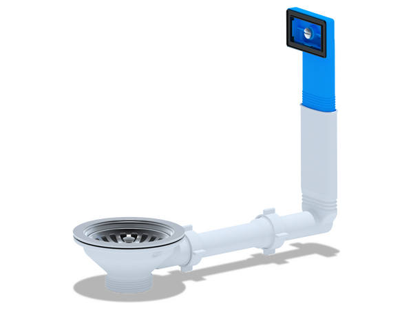 N305S Перелив АНИ Пласт для мойки 3 1/2 гибкий с прямоуг. выходом