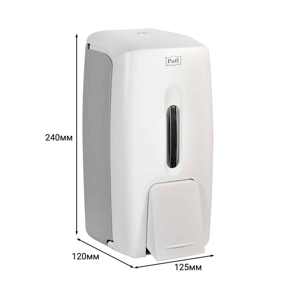 Дозатор для жидкого мыла настенный Puff8120  0,8л, пластик., белый 