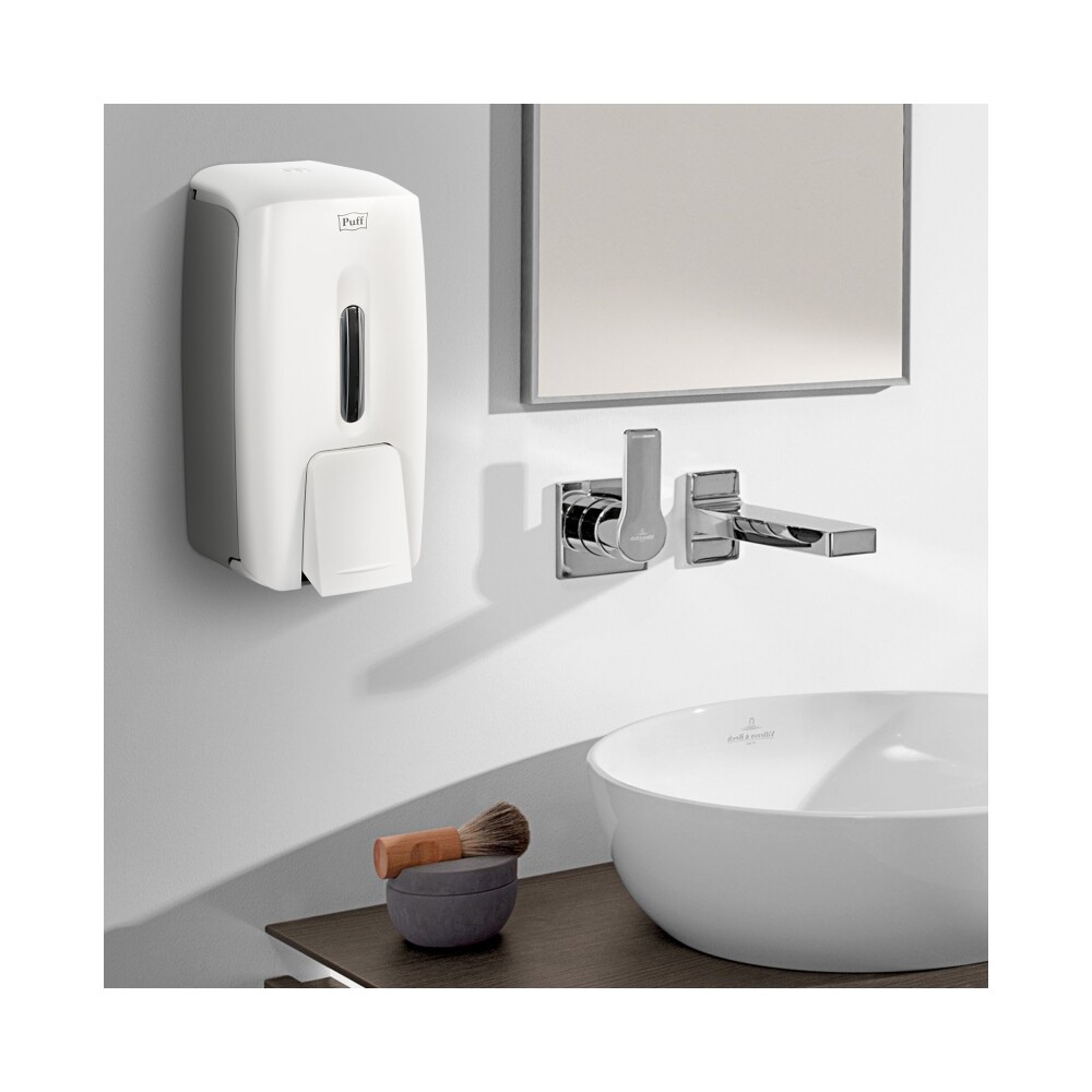 Дозатор для жидкого мыла настенный Puff8120  0,8л, пластик., белый 