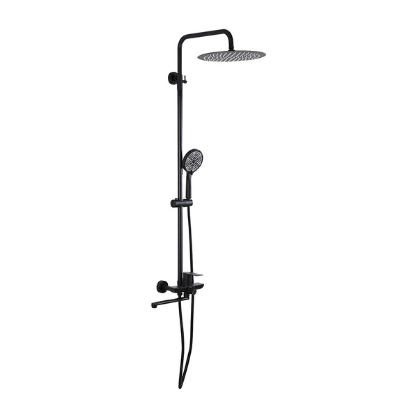  24806-6 Душевая система Frap с верхним душем, смесителем и ручной лейкой, черный