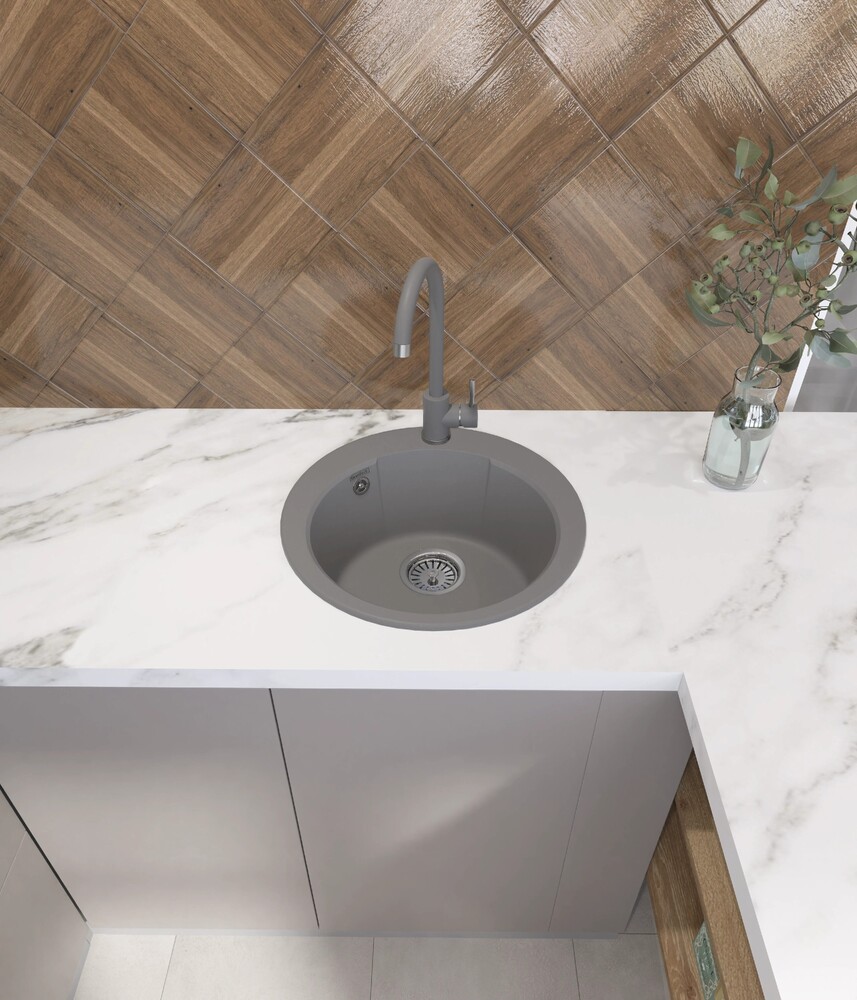 Мойка для кухни GranFest URBAN GF-URBAN 649 D =490мм, круглая (649 темно-серый)