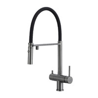 G4397-89 Cмеситель Кухня GAPPO d-35 c подключением фильтра питьевой воды (оруж. сталь/черн)