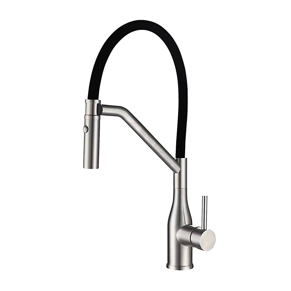 G4098-15  Cмеситель Кухня GAPPO d-35 c гибким изливом (сатин/черн)