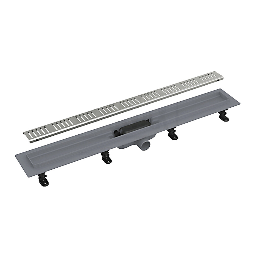 G85007-5 Трап-лоток GAPPO  ABS-пластик 60*500мм (горизонтальный выпуск,ф40) нерж решетка (сатин)  сухой затвор и гидрозатвор