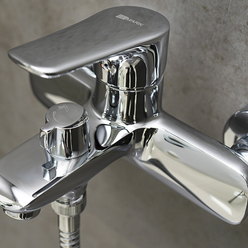 LM0851C Selena Смеситель универсальный с плоским изливом 300 мм, дивертор с кер.пластинами, хром LEMARK