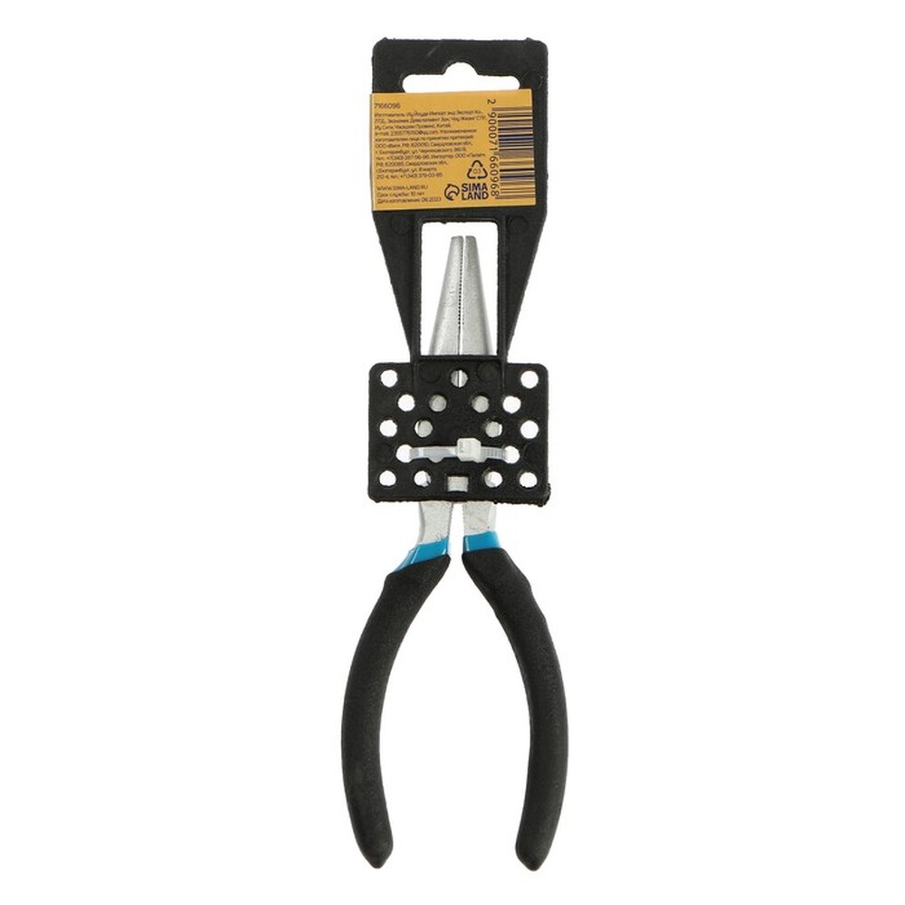 Длинногубцы ТУНДРА, никелированные, обрезиненные рукоятки, 160 мм 7166096