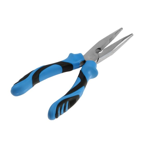 Длинногубцы ТУНДРА, сталь 45, никелированные, 2К рукоятки, 200 мм   9656443 РАСПРОДАЖА