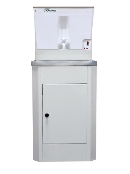 Умывальник "Весна" с ЭВН Пластиковый бак (мойка Нержавейка 40*50, бак 17л) 1,25кВт белый