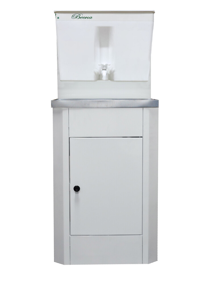 Умывальник "Весна" без ЭВН Пластиковый бак (мойка Нержавейка 40*50,бак 17л) белый