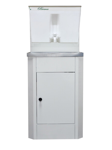 Умывальник "Весна" без ЭВН Пластиковый бак (мойка Нержавейка 40*50,бак 17л) белый