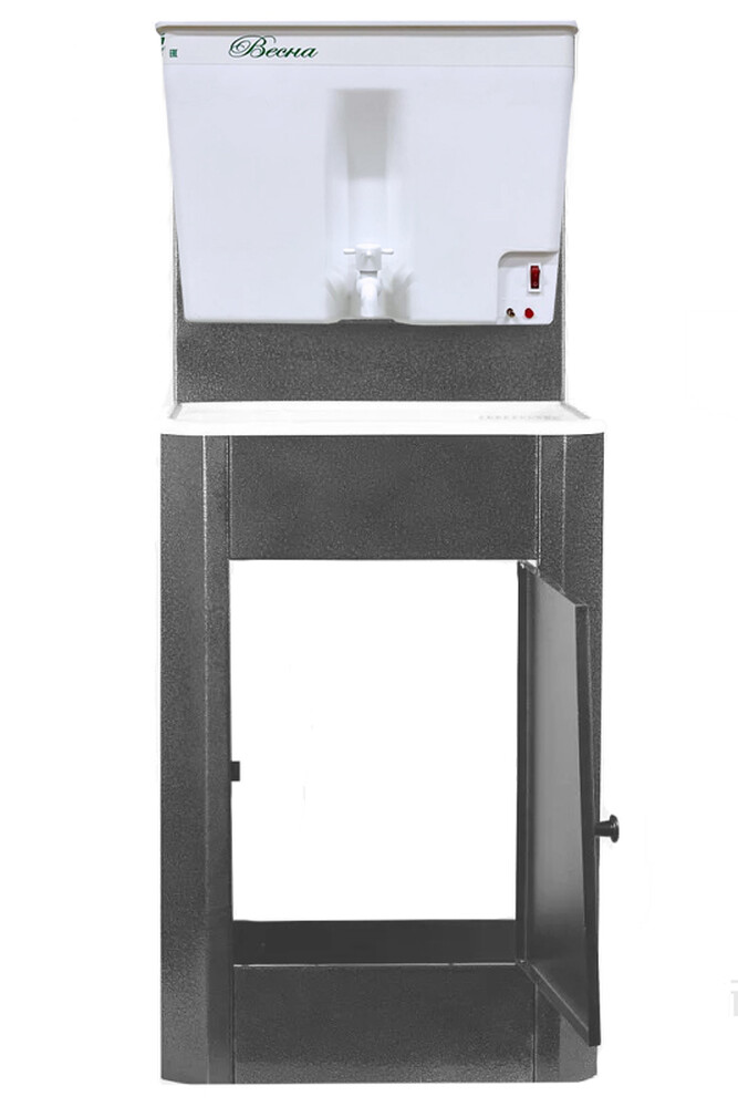 Умывальник "Весна" с ЭВН Пластиковый бак (мойка Пластик 40*50, бак 17л) 1,25кВт серебро