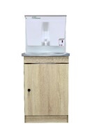 Умывальник "Весна" с ЭВН Пластиковый бак (тумба ЛДСП Дуб Сонома светлый, мойка Нержавейка 40*50, бак 17л) 1,25кВт
