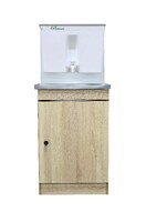Умывальник "Весна" без ЭВН Пластиковый бак (тумба ЛДСП Дуб Сонома светлый, мойка Нержавейка 40*50, бак 17л)