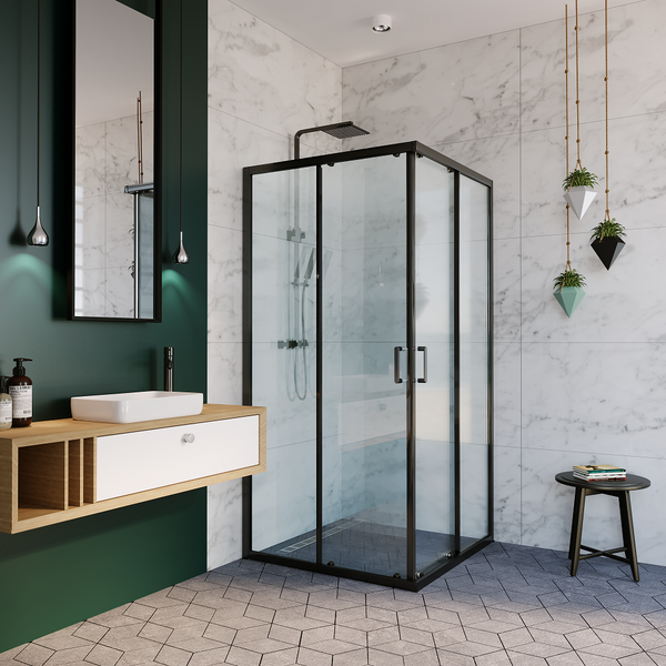 Душевое ограждение ALEX BAITLER AB1490B1  (90*90*200)  стекло прозрачное 6 мм 1к.  AB1490B1