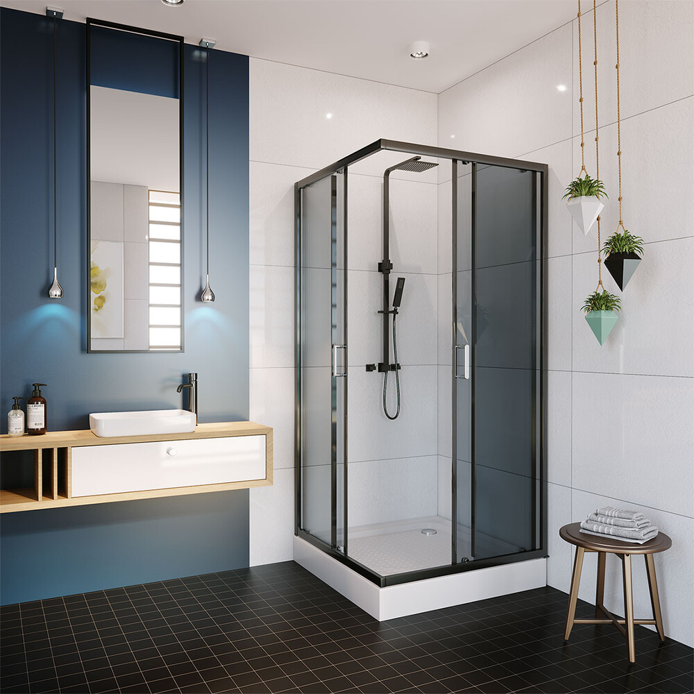 Душевое ограждение ALEX BAITLER AB14100В4  (100*100*200)  стекло тонированное 6 мм 1к. AB14100В4