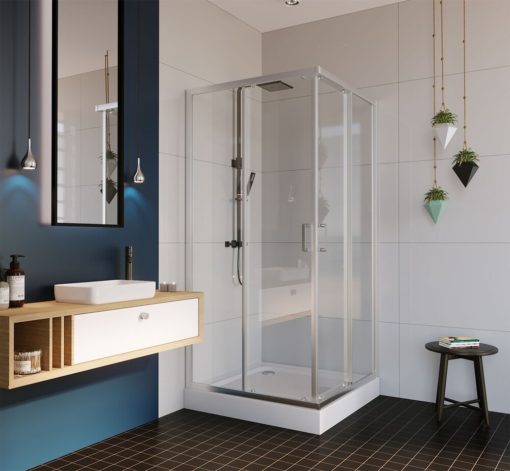 Душевое ограждение ALEX BAITLER AB14100X1  (100*100*200)  стекло прозрачное 6 мм 1к.  AB14100X1