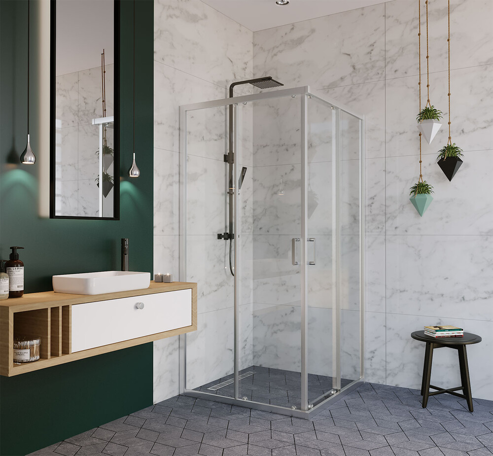 Душевое ограждение ALEX BAITLER AB14100X1  (100*100*200)  стекло прозрачное 6 мм 1к.  AB14100X1