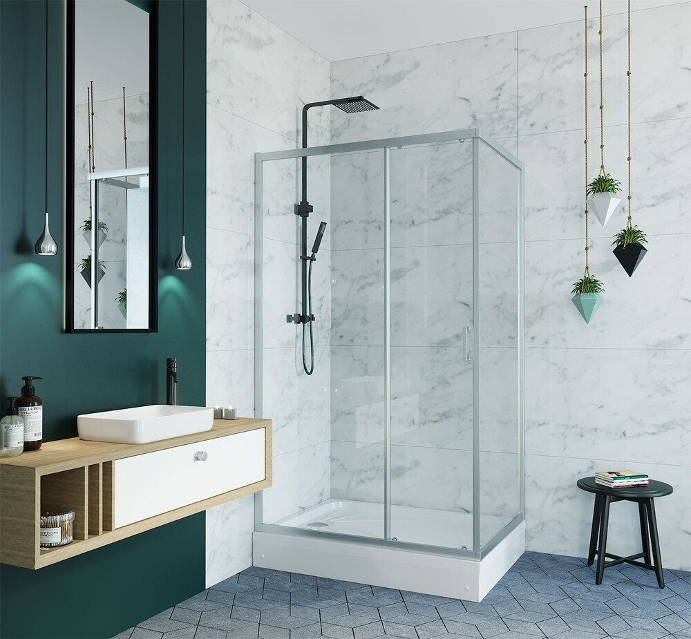 Душевое ограждение ALEX BAITLER AB14120X1   (120*90*200)  стекло прозрачное 6 мм 1к.  AB14120X1 