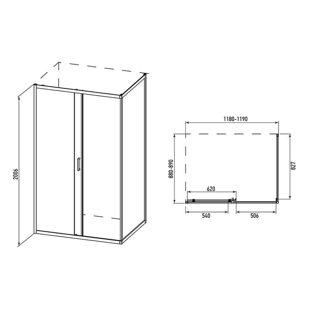 Душевое ограждение ALEX BAITLER AB14120X1   (120*90*200)  стекло прозрачное 6 мм 1к.  AB14120X1 