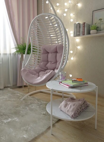 Журнальный столик SANTREK HOME «Шафран» ЛДСП В РАЗБОРЕ Белый/Белый 600*600*510