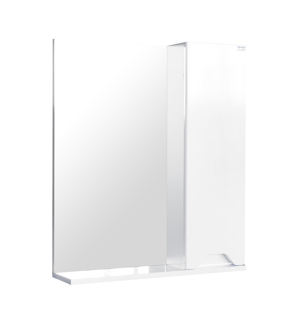 Зеркало-шкаф SANTREK HOME "Римини-60" (Белый глянец) 1 дверь 600х700х145
