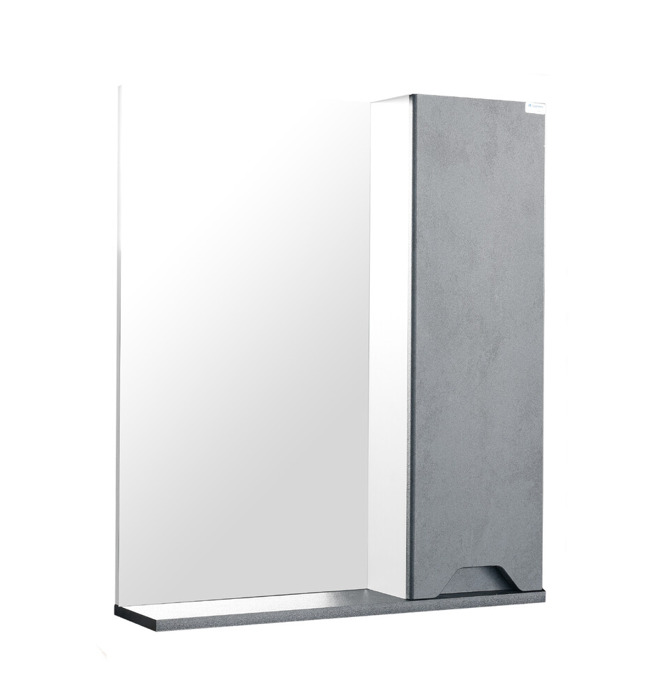 Зеркало-шкаф SANTREK HOME "Римини-60" (Графит бетон) 1 дверь 600х700х145