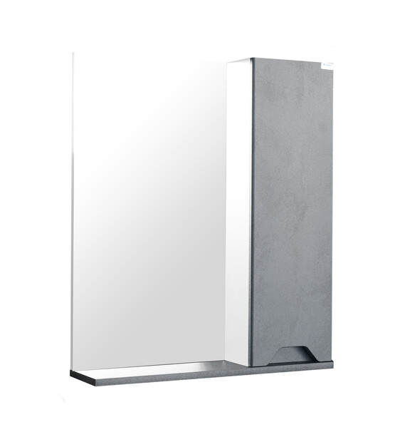 Зеркало-шкаф SANTREK HOME "Римини-60" (Графит бетон) 1 дверь 600х700х145