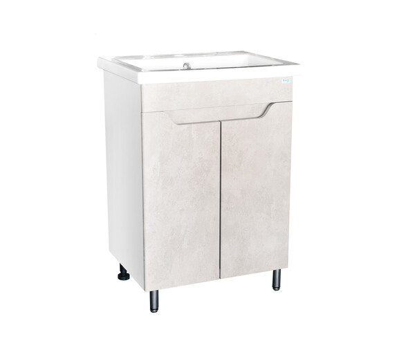 Подстолье SANTREK HOME "Римини-60" (Бежевый бетон) 2 двери под умывальник "Como-60" 560х820х430