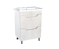 Подстолье SANTREK HOME "Римини-60" (Бежевый бетон) 2 ящика под умывальник "Como-60" 560х820х430