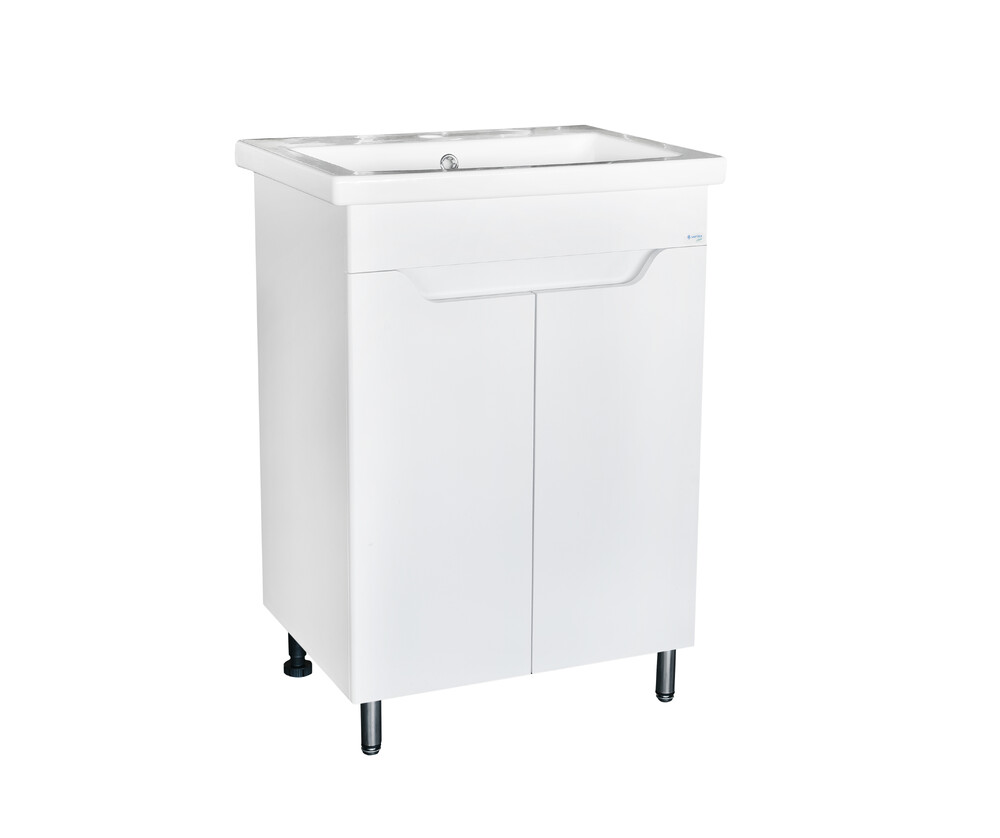 Подстолье SANTREK HOME "Римини-60" (Белый глянец) 2 двери под умывальник "Como-60" 560х820х430