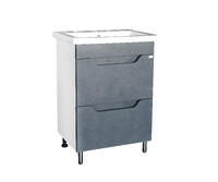 Подстолье SANTREK HOME "Римини-60" (Графит бетон) 2 ящика под умывальник "Como-60" 560х820х430