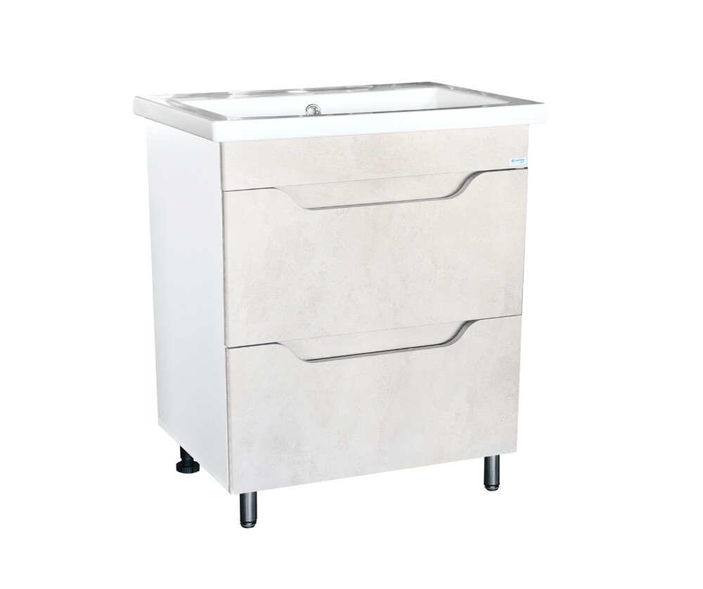Подстолье SANTREK HOME "Римини-80" (Бежевый бетон) 2 ящика под умывальник "Como-80" 765х820х425