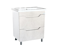 Подстолье SANTREK HOME "Римини-80" (Бежевый бетон) 2 ящика под умывальник "Como-80" 765х820х425