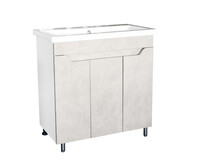 Подстолье SANTREK HOME "Римини-80" (Бежевый бетон) 3 двери под умывальник "Como-80" 765х820х425