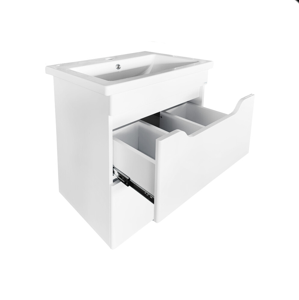 Подстолье SANTREK HOME "Римини-80" (Белый глянец) 2 ящика под умывальник "Como-80" 765х820х425