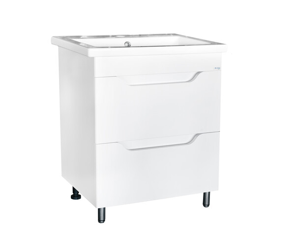 Подстолье SANTREK HOME "Римини-80" (Белый глянец) 2 ящика под умывальник "Como-80" 765х820х425