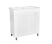 Подстолье SANTREK HOME "Римини-80" (Белый глянец) 3 двери под умывальник "Como-80" 765х820х425