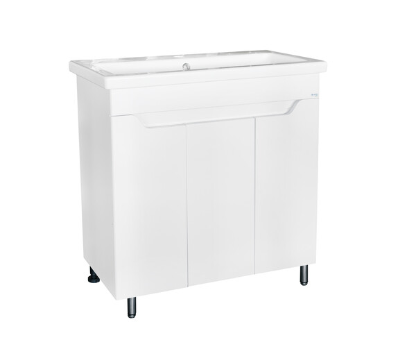 Подстолье SANTREK HOME "Римини-80" (Белый глянец) 3 двери под умывальник "Como-80" 765х820х425