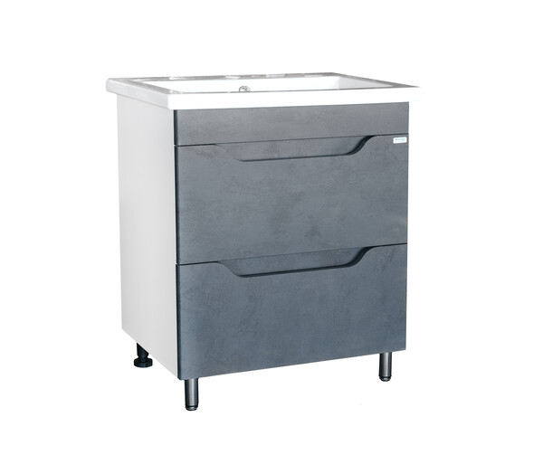 Подстолье SANTREK HOME "Римини-80" (Графит бетон) 2 ящика под умывальник "Como-80" 765х820х425