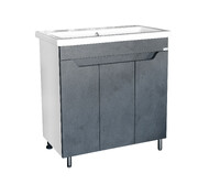 Подстолье SANTREK HOME "Римини-80" (Графит бетон) 3 двери под  умывальник "Como-80" 765х820х425