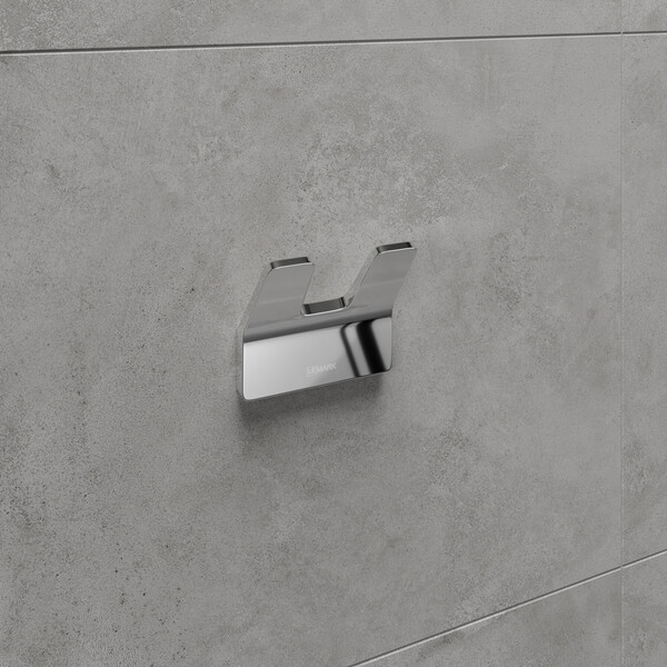 9711004 Крючок двойной SMOOTH LINE для полотенец, хром LEMARK