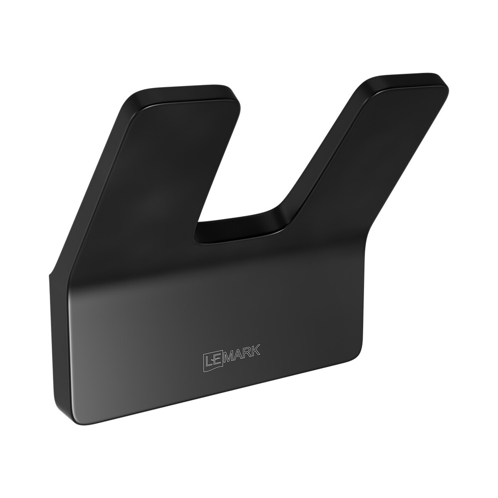 9712005 Крючок двойной SMOOTH LINE для полотенец, ЧЁРНЫЙ LEMARK