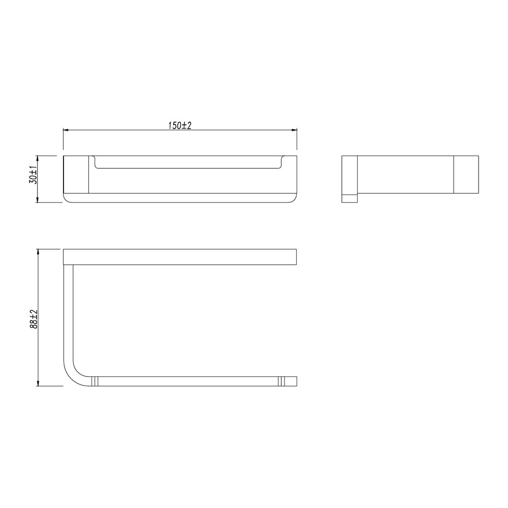 9726009 Держатель для туалетной бумаги SMOOTH LINE открытый, ГРАФИТ LEMARK