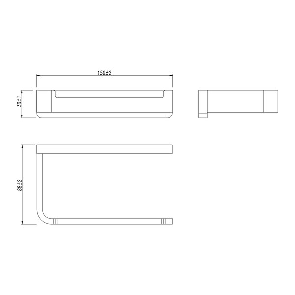 9726009 Держатель для туалетной бумаги SMOOTH LINE открытый, ГРАФИТ LEMARK