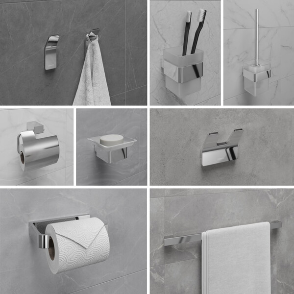 9721010 Держатель для туалетной бумаги SMOOTH LINE с крышкой, хром LEMARK