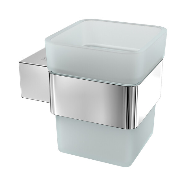 9731013 Стакан для зубных щеток SMOOTH LINE с держателем, хром LEMARK