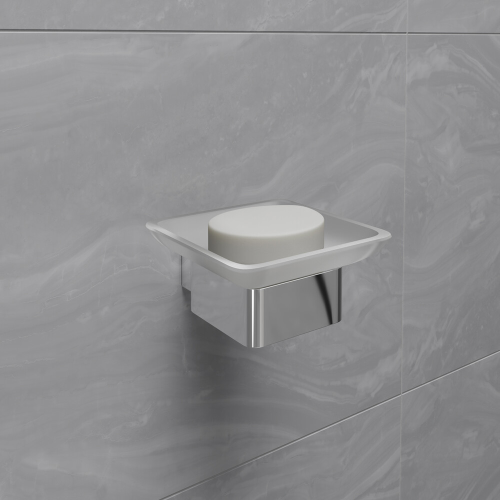 9741016 Мыльница SMOOTH LINE с держателем, хром LEMARK