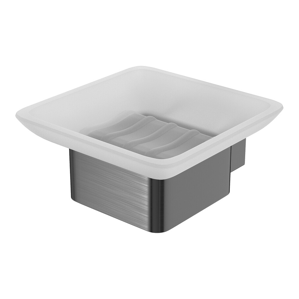 9746018 Мыльница SMOOTH LINE с держателем, ГРАФИТ LEMARK