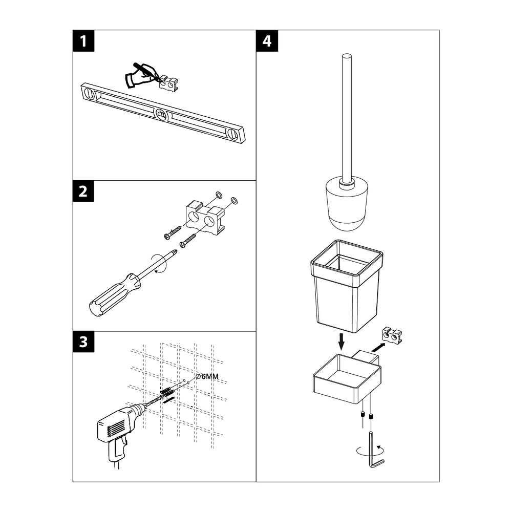 9761019 Ершик для унитаза SMOOTH LINE с держателем, хром LEMARK